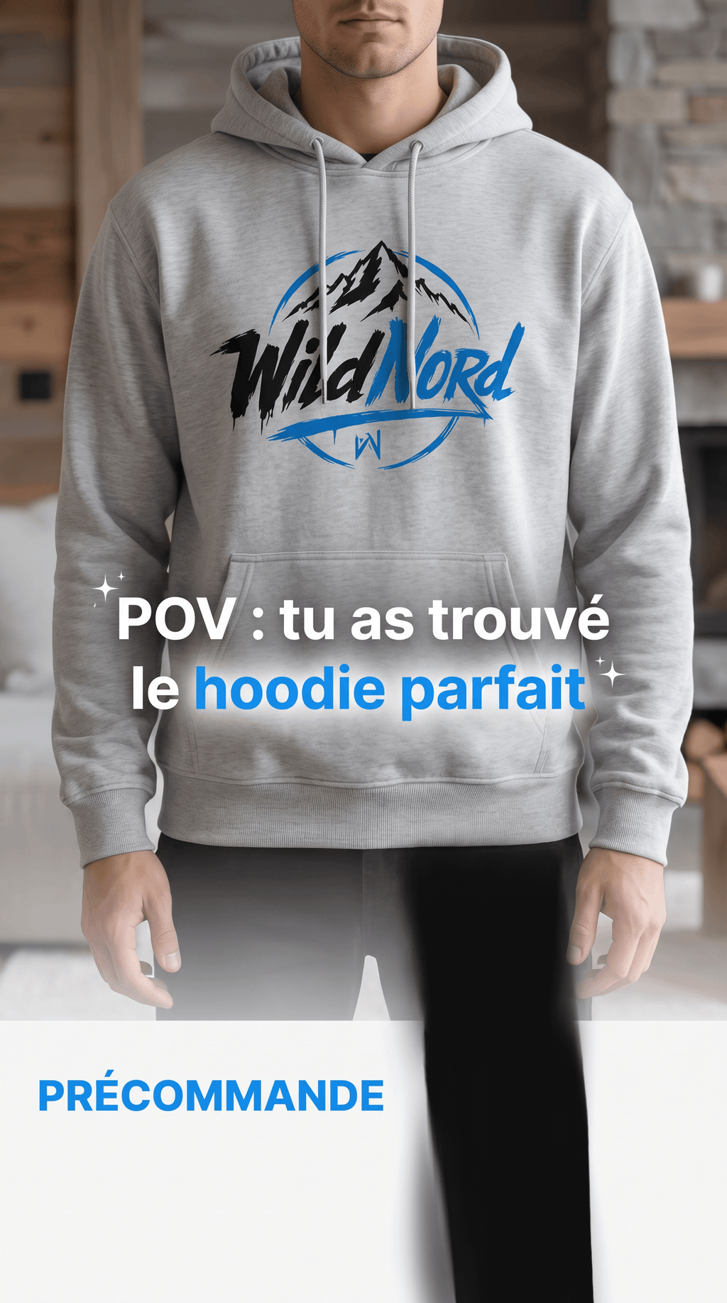 Hoodie Wildnord gris