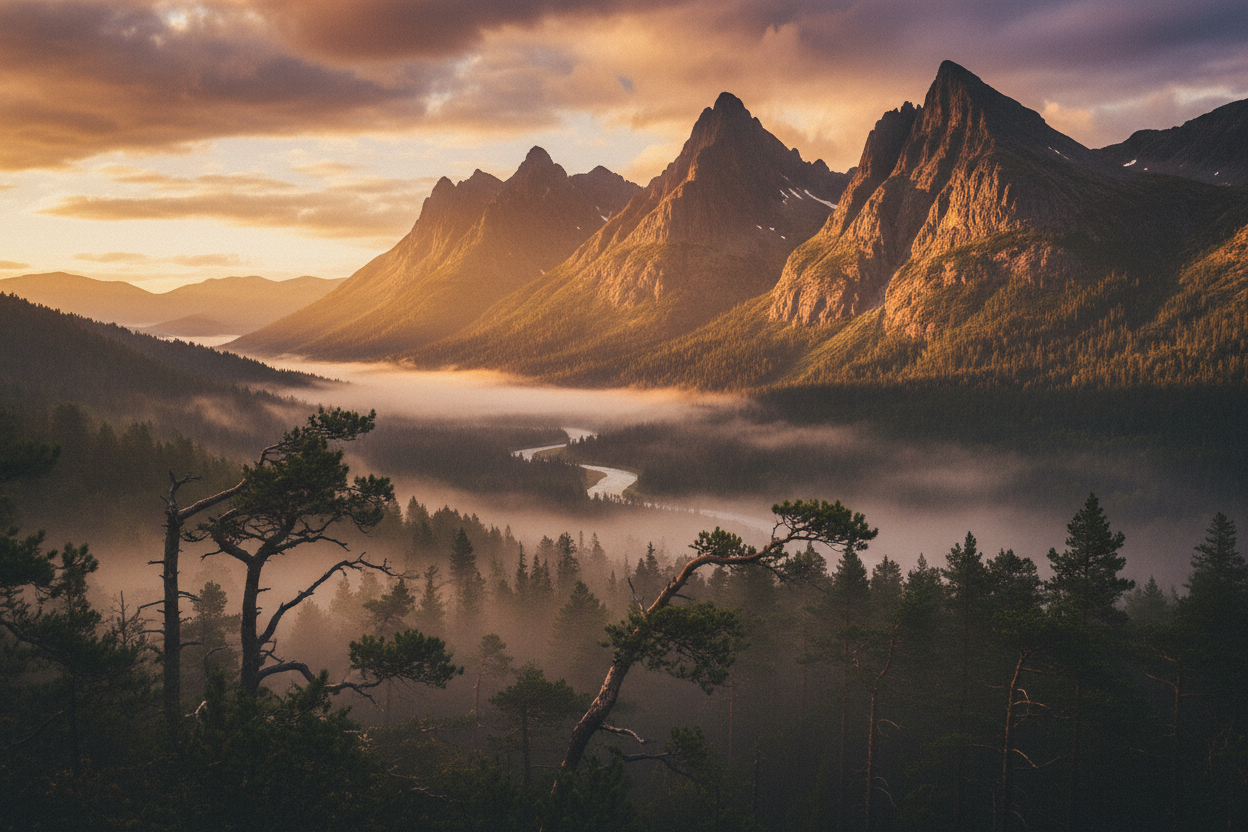 Paysage de montagne nordique